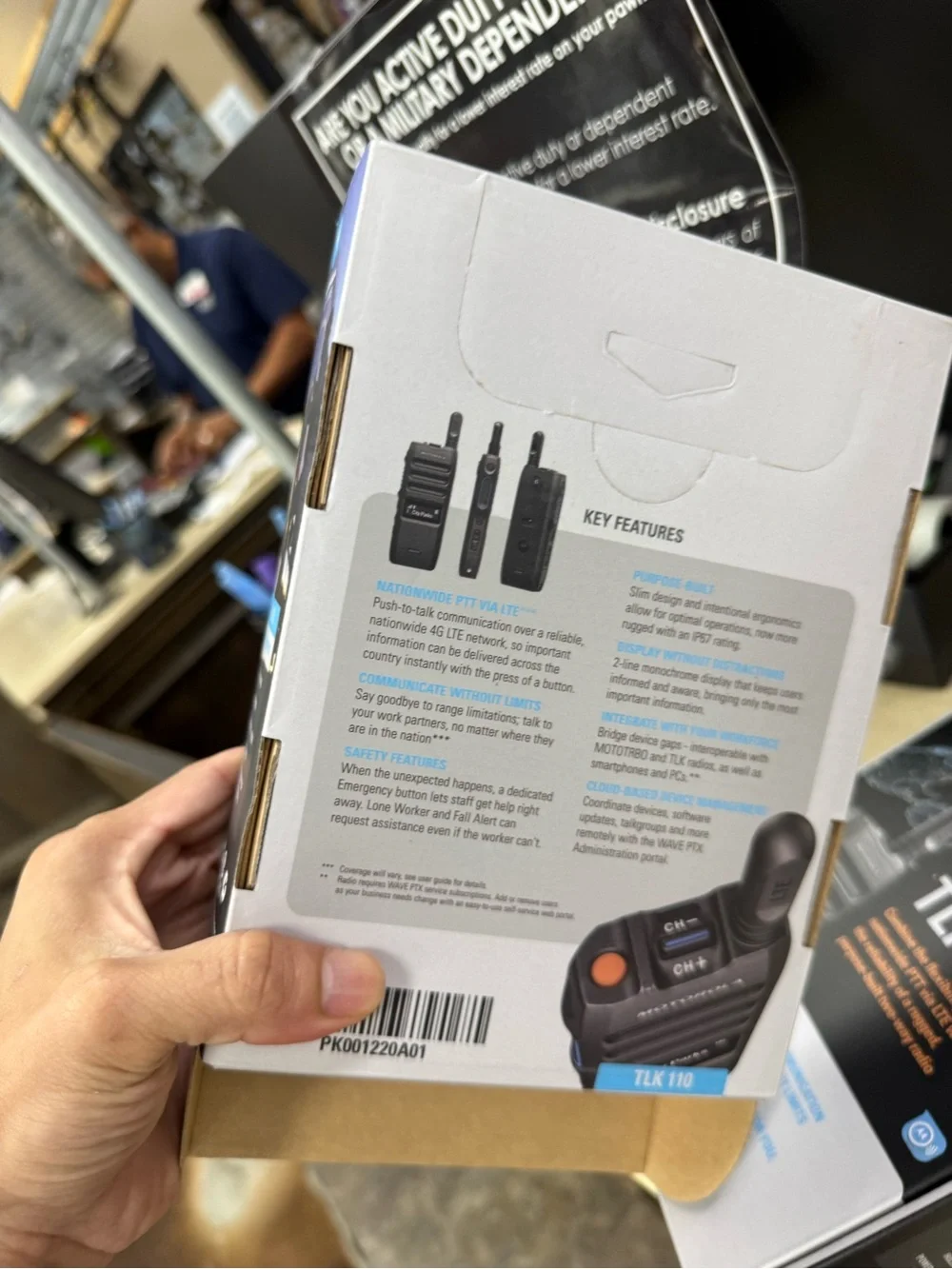 Motorola TLK 110 Two-Way Radio Box - Black, Walkie Talkie